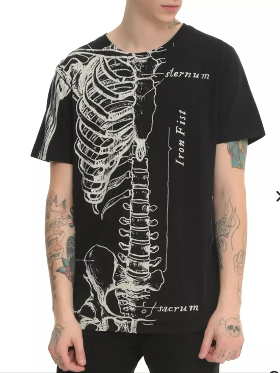 Iron Fist Skeletal Sternum Shirt Sz M - Picture 1 of 7